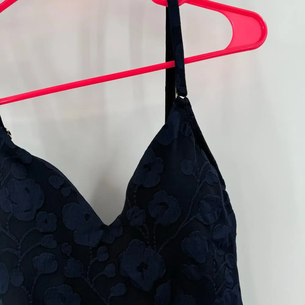 ROBIN PICCONE Tankini SZ Extra Small NEW Swim Navy Jacquard Texture Floral NWOT